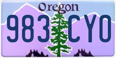 OR license plate 983CYO