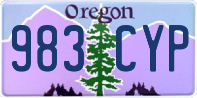 OR license plate 983CYP