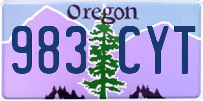 OR license plate 983CYT