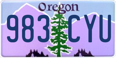 OR license plate 983CYU