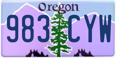 OR license plate 983CYW