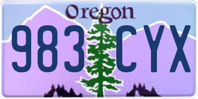 OR license plate 983CYX
