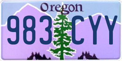 OR license plate 983CYY
