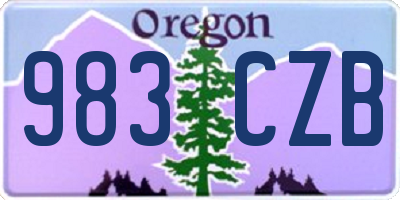 OR license plate 983CZB