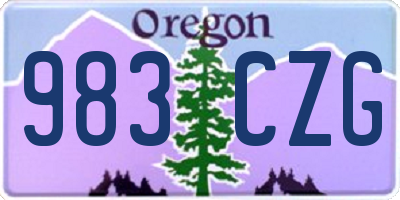 OR license plate 983CZG
