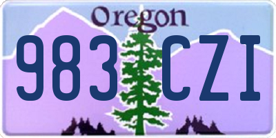 OR license plate 983CZI