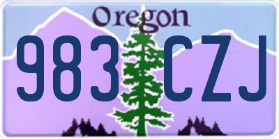 OR license plate 983CZJ