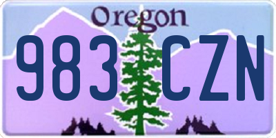 OR license plate 983CZN