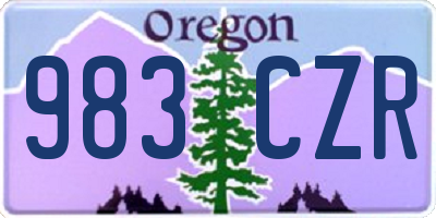 OR license plate 983CZR