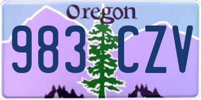 OR license plate 983CZV