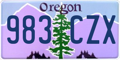OR license plate 983CZX