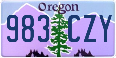 OR license plate 983CZY