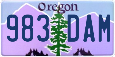 OR license plate 983DAM