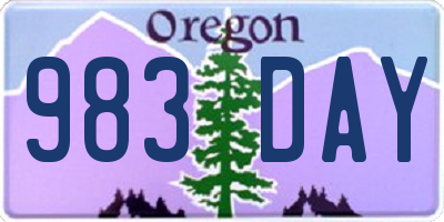 OR license plate 983DAY