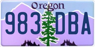 OR license plate 983DBA