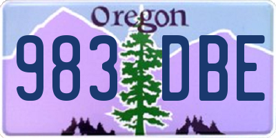 OR license plate 983DBE