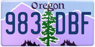 OR license plate 983DBF