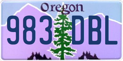 OR license plate 983DBL