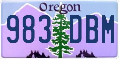 OR license plate 983DBM