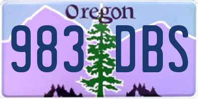 OR license plate 983DBS