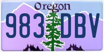 OR license plate 983DBV