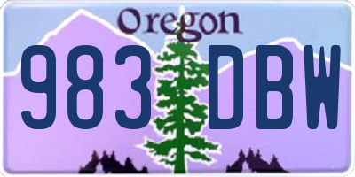 OR license plate 983DBW