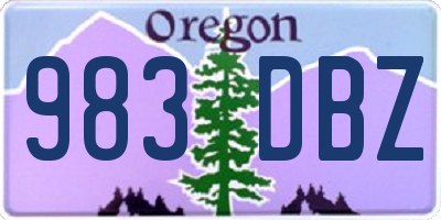 OR license plate 983DBZ