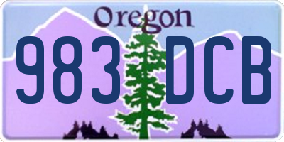 OR license plate 983DCB
