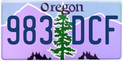 OR license plate 983DCF