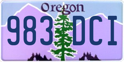OR license plate 983DCI