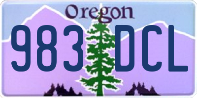 OR license plate 983DCL
