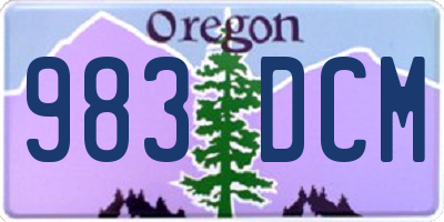 OR license plate 983DCM
