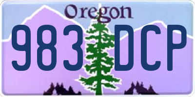 OR license plate 983DCP