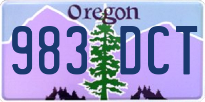 OR license plate 983DCT
