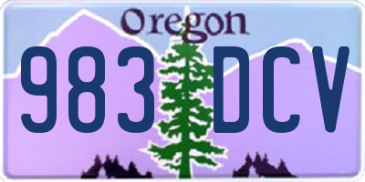 OR license plate 983DCV
