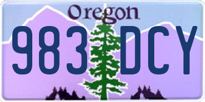 OR license plate 983DCY