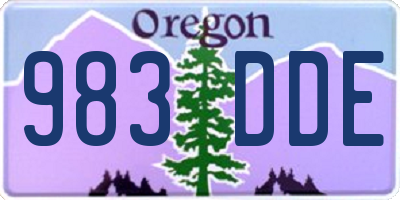 OR license plate 983DDE
