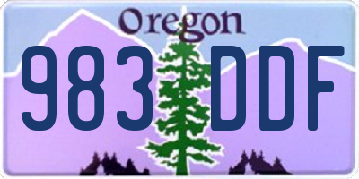 OR license plate 983DDF