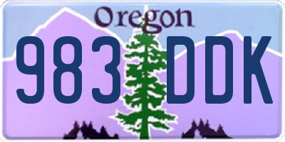 OR license plate 983DDK