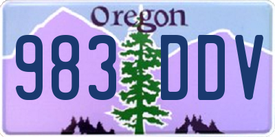 OR license plate 983DDV