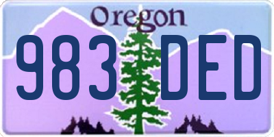 OR license plate 983DED