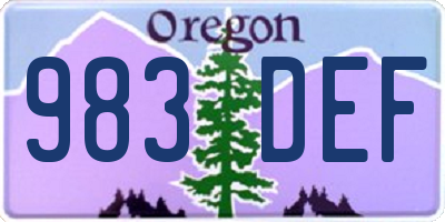 OR license plate 983DEF