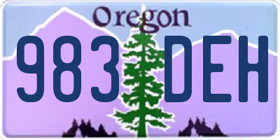 OR license plate 983DEH