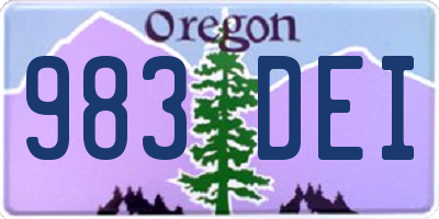 OR license plate 983DEI
