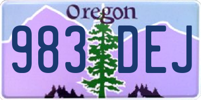 OR license plate 983DEJ