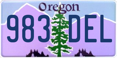 OR license plate 983DEL