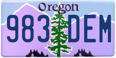 OR license plate 983DEM