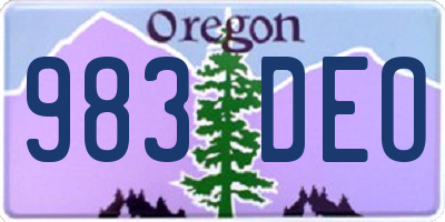 OR license plate 983DEO