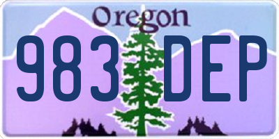 OR license plate 983DEP