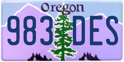 OR license plate 983DES